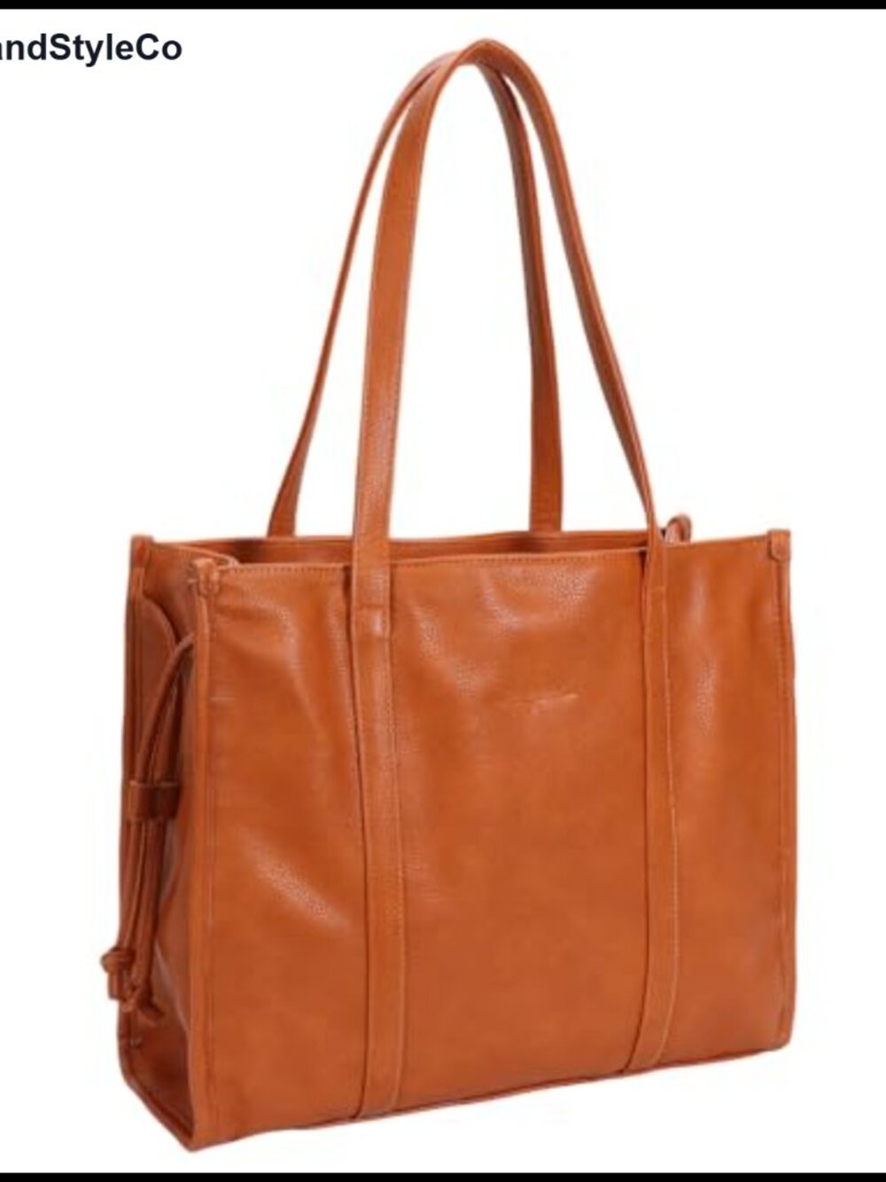 Large PU Leather Drawstring Tote Bag Women Shopper Handbag Travel Purse